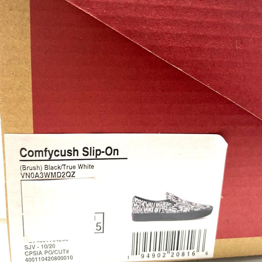 🌿Sale🌿 Vans Comfy Cush Slip Brush Black Canvas Sneakers Women's VN0A3WMD2QZ - Picture 10 of 10